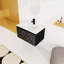 Ensemble de meuble-lavabo moderne noir avec lavabo en céramique 30 po