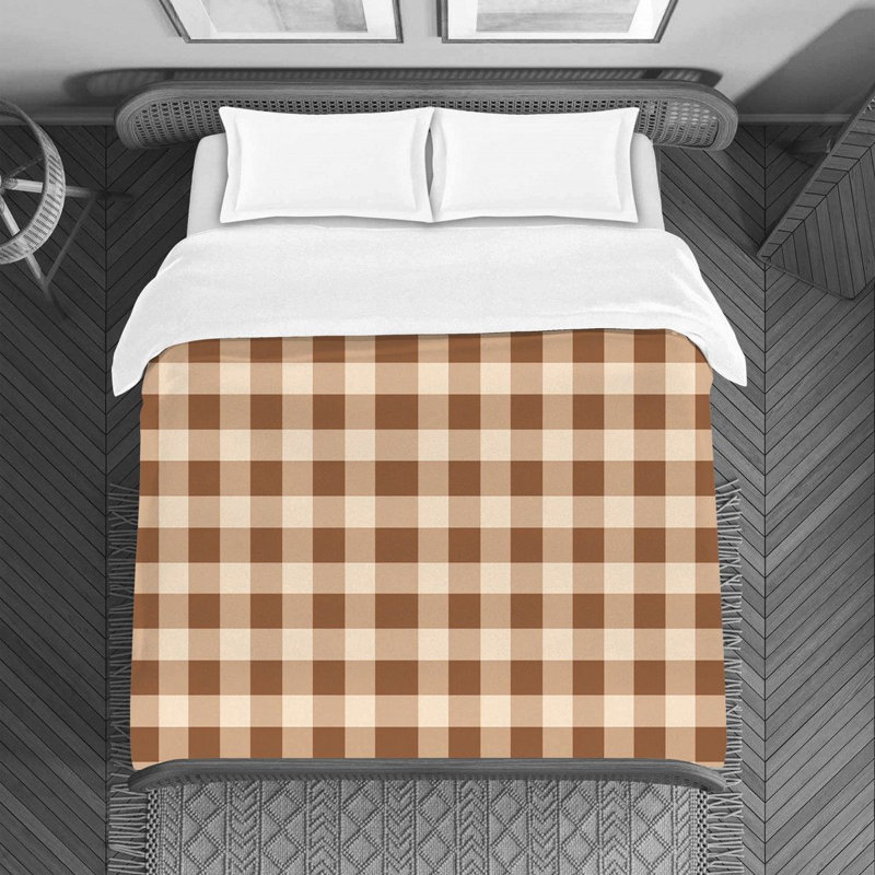 Housse de couette , Brun/beige, Housse de couette pour grand lit