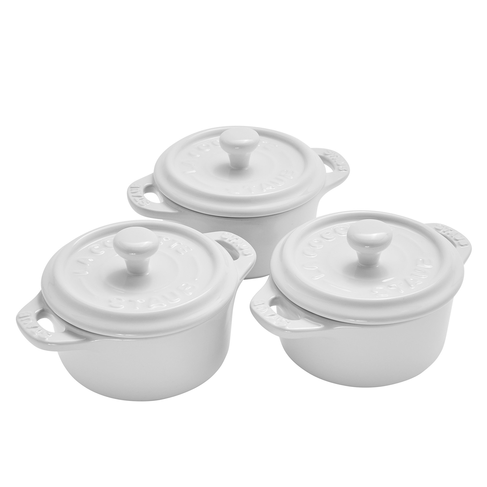 Staub Ceramic Mini Round Cocotte - test, White