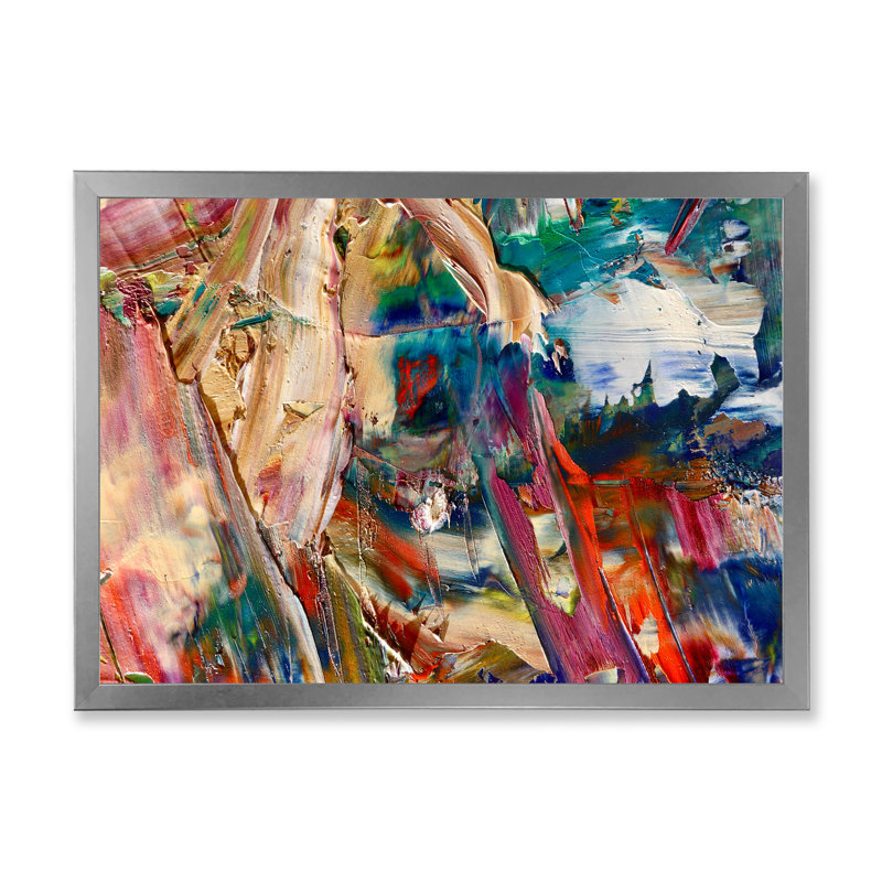 Art abstrait sur toile Colorfor, H 8 po x l 12 po x P 1 po, Cadre photo argenté