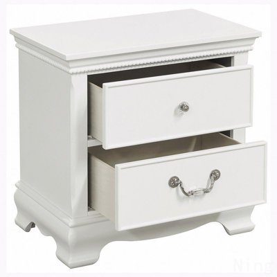 Classic & Traditional Style, 1Pc Bedroom Nightstand, Wooden White Finish, Dovetail Drawers, Bed Side Table