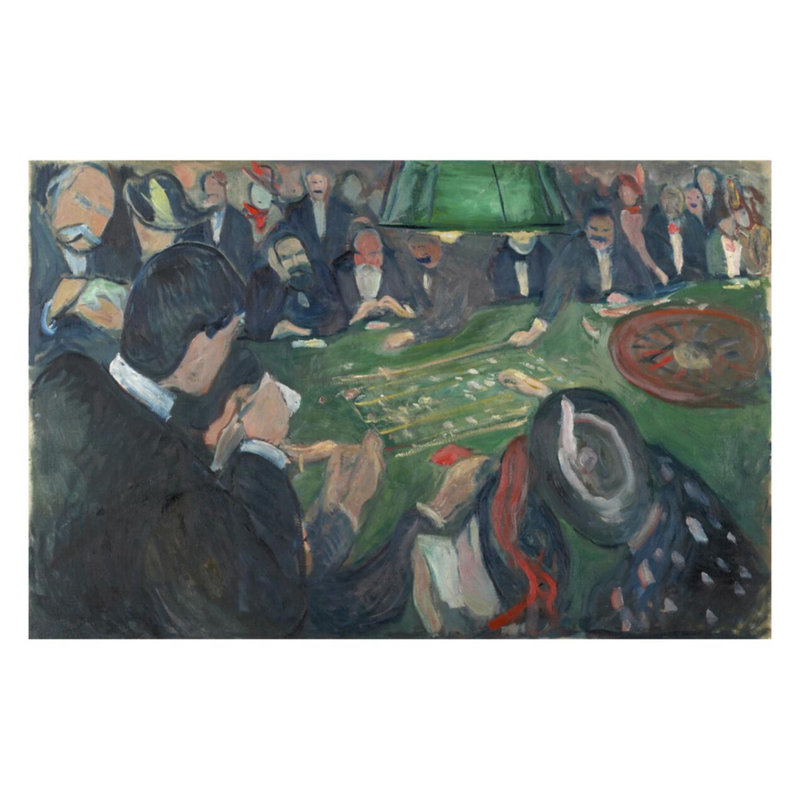 «At the ROULETTE Table in Monte Carlo» par Edvard Munch - Estampe numérique, H 22 po x l 28 po
