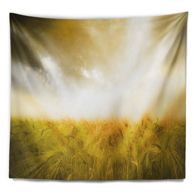 Tapisserie de jardin jaune en soleil clair, H 78 po x l 92 po