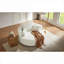 Fauteuil d'appoint pivotant à 360 ° en chenille beige, assise confortable pour les espaces de vie modernes et les chambres à coucher-1522026414