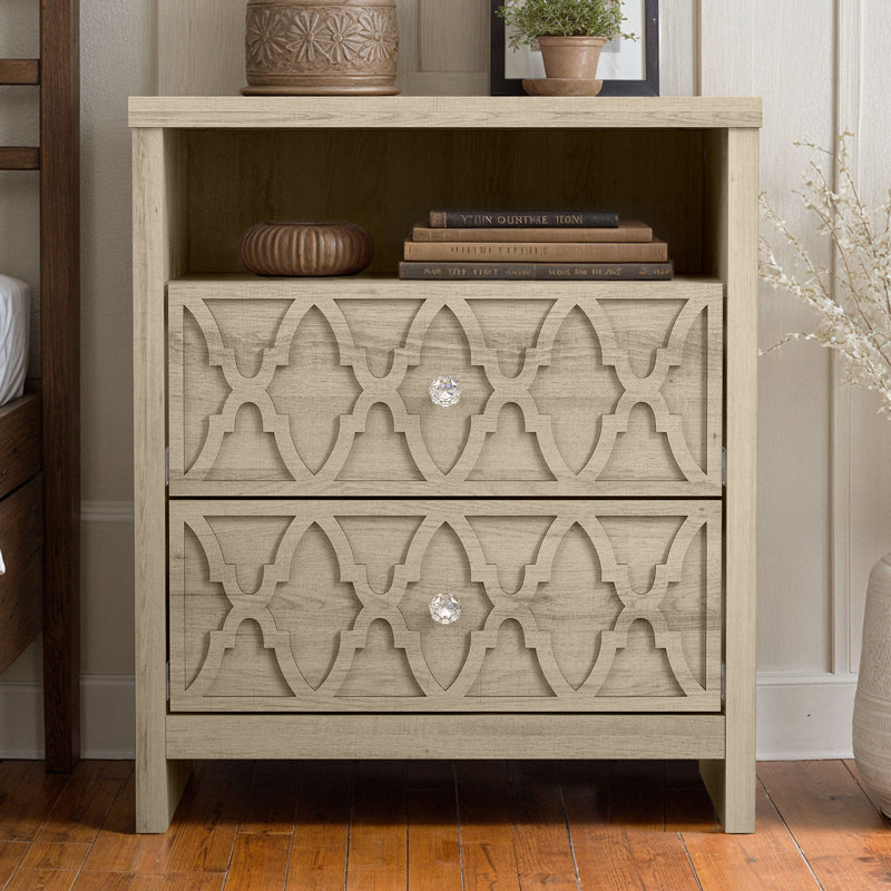 Chessani 26.8" 2 Drawer Nightstand, Oslo Oak, Individual