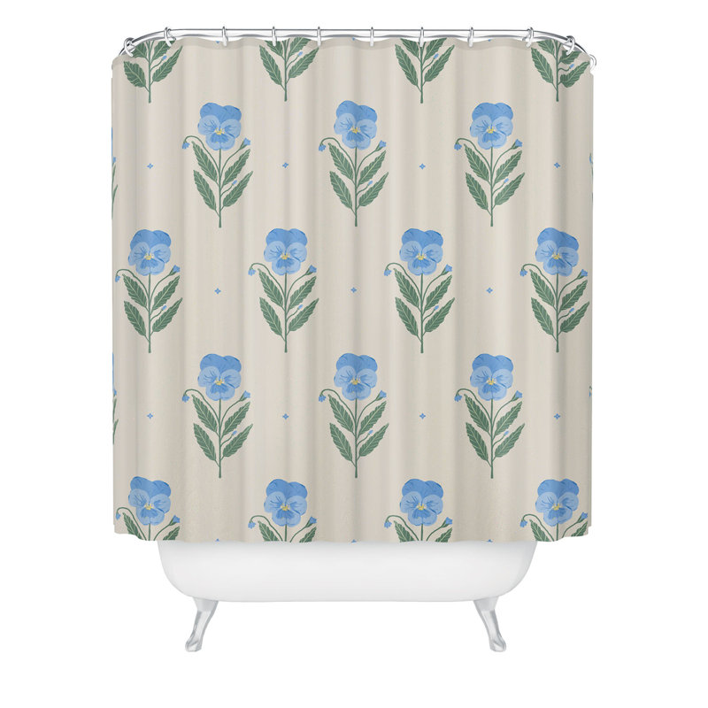 Rideau de douche Agnes 91, Bleu floral 6