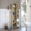 Élégante armoire d'angle avec cinq tablettes ouvertes-94239550