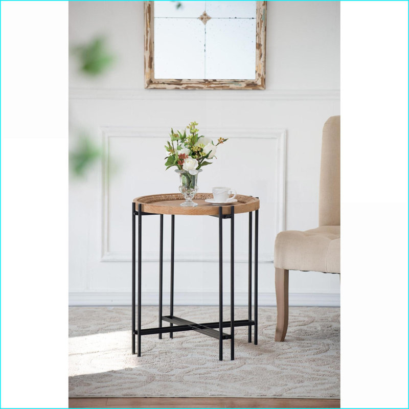 Table basse lumineuse de luxe avec miroir rond - 31,5 po de diamètre, base en verre cannelé à double fonction, peu encombrante