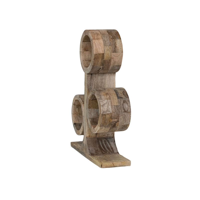Mango Wood Circular Wine Rack