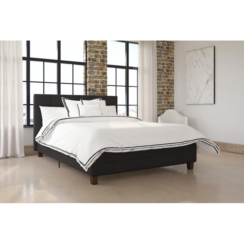 Rowett Upholstered Platform Bed, Black, King