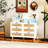 43.31"6-Drawers Rattan Storage Cabinet Rattan Drawer With LED Lights And Power Outlet