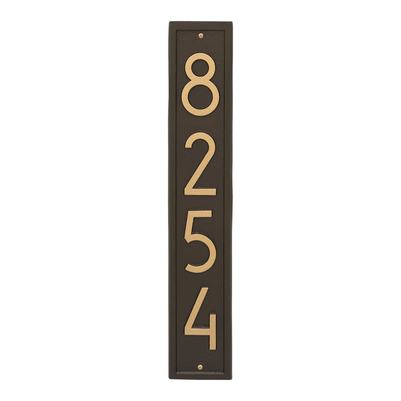 Vertical Modern Personalized Wall Mount, Aged Bronze, Yes