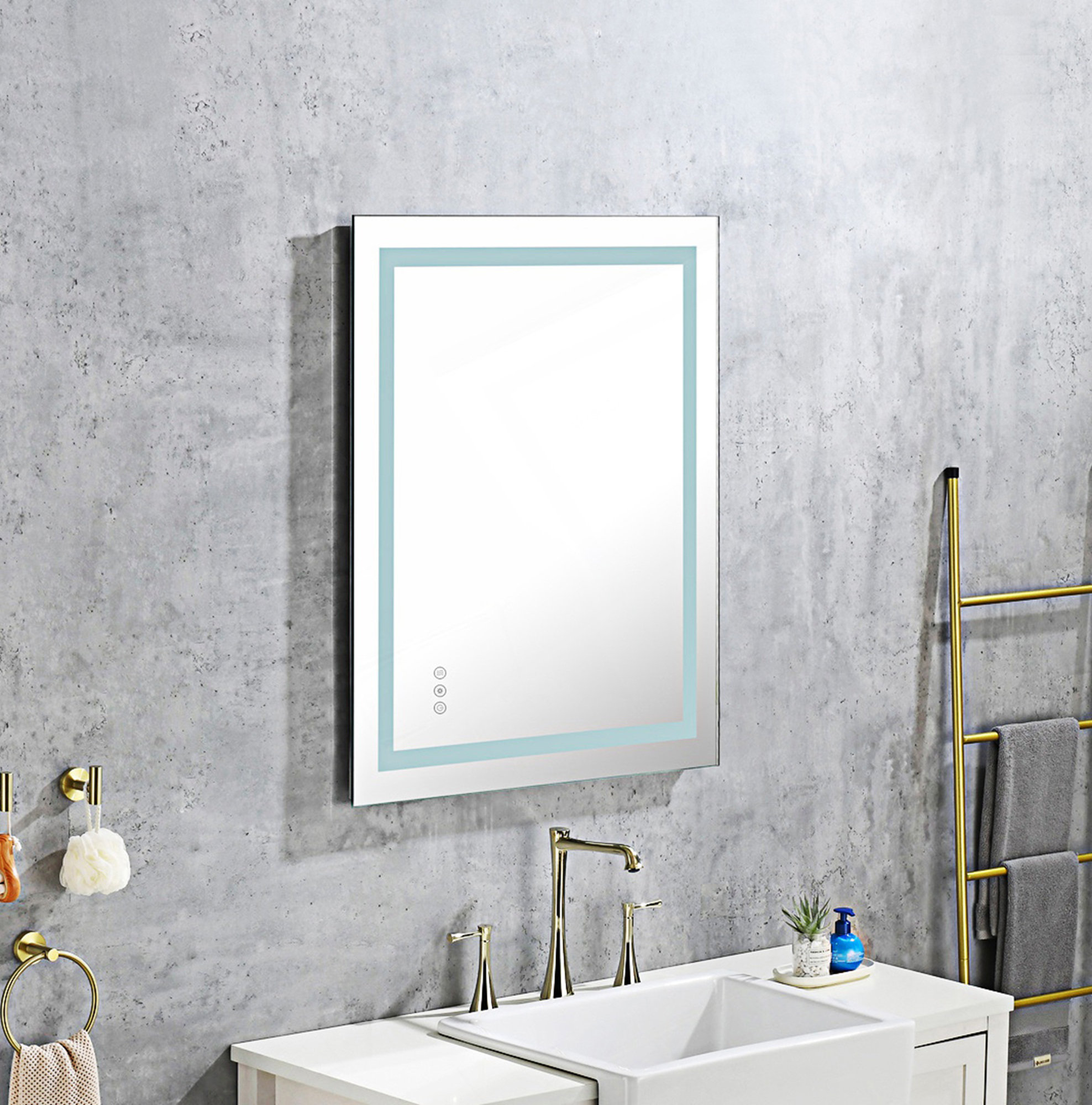 Orren Ellis Led Bathroom Mirror With Front And Backlight | Wayfair