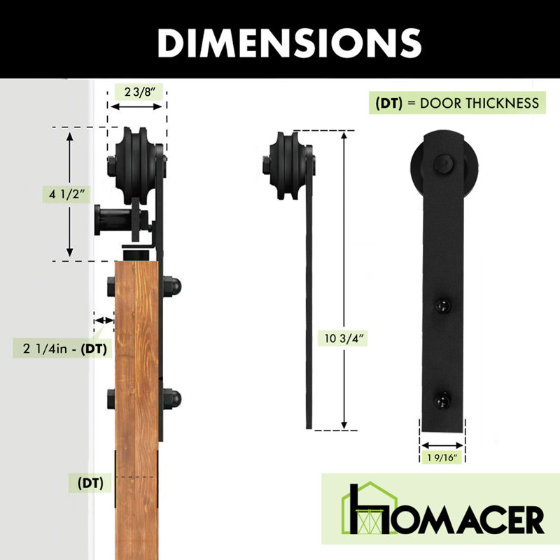 96-inch Brown Pine X-Panel Barn Door with Black Hardware