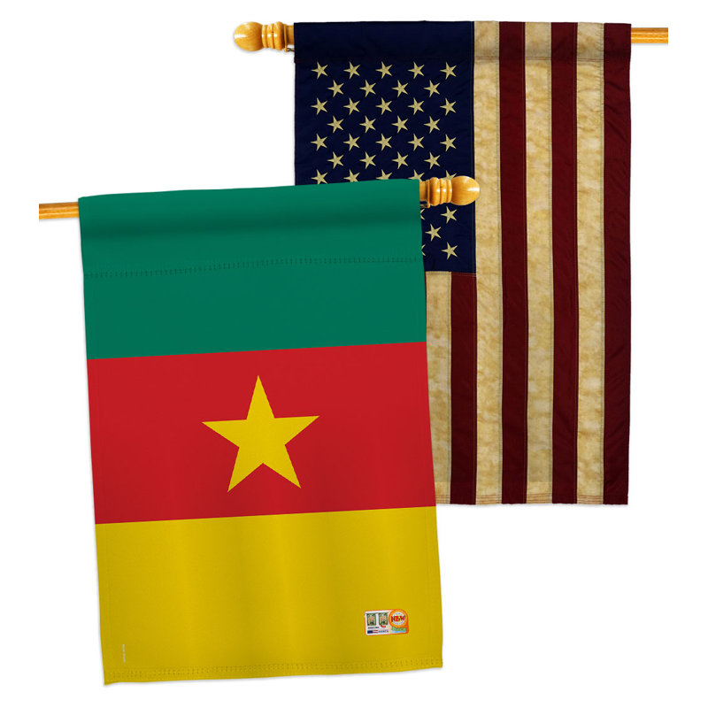 Drapeau de maison en polyester 3 côtés 3 pi 3 po x 2 pi 3 pi