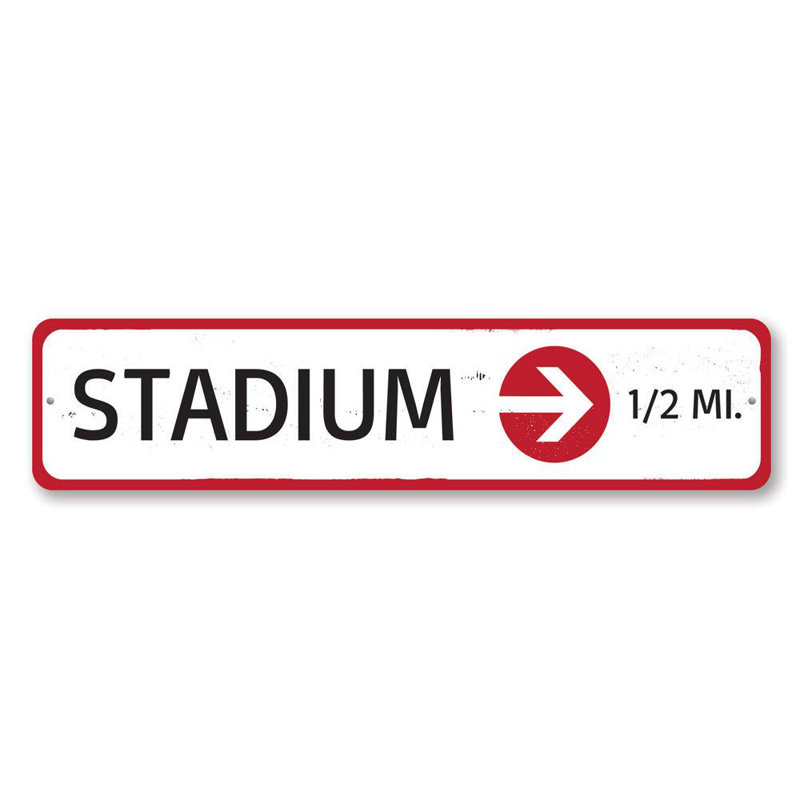 Plaque en aluminium personnalisée Stadium, H 6 po x l 24 po x P 0,063 po