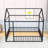 Full Size Metal House-Shaped Bed With With Roof And Fence-2120141180