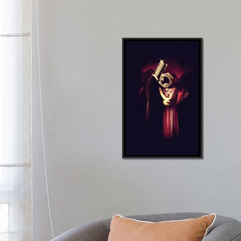 « screw love » par ali gulec, impression sur toile tendue, H 26 po x l 18 po x P 1,5 po, Toile encadrée noire, Pas de tapis