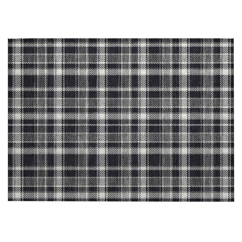 Plaid Indoor / Outdoor Rug, Rectangle 1'8" x 2'6"