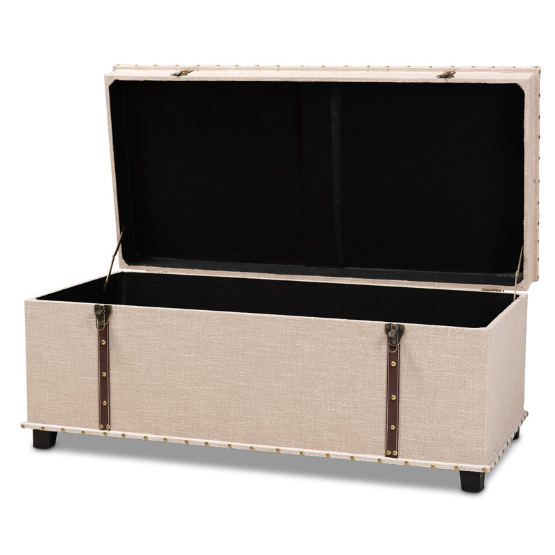 Repose-pieds avec rangement Belardo, Beige