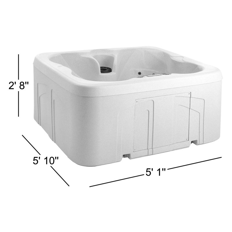 Lifesmart Spas LS100 110 Volt 4-Person 13-Jet Rectangle Plug and Play Hot Tub, Taupe