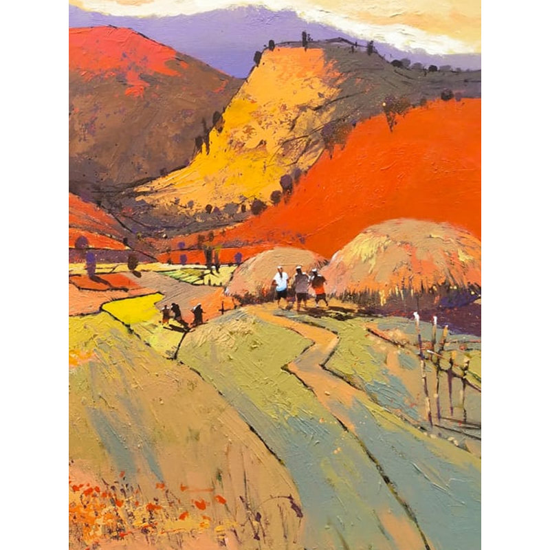 Vallée des montagnes | Acrylique sur toile | Par Hari Dhongade