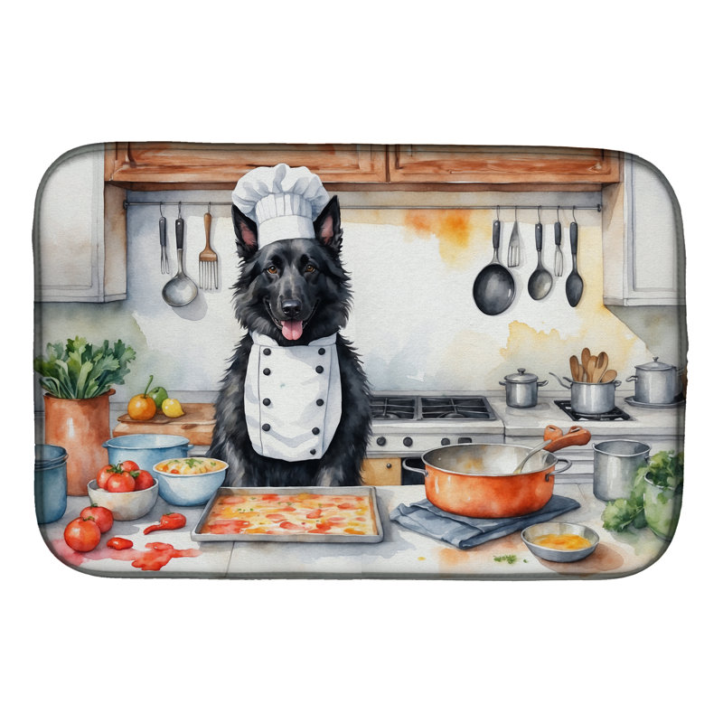 Belgian Sheepdog The Chef Dish Drying Mat