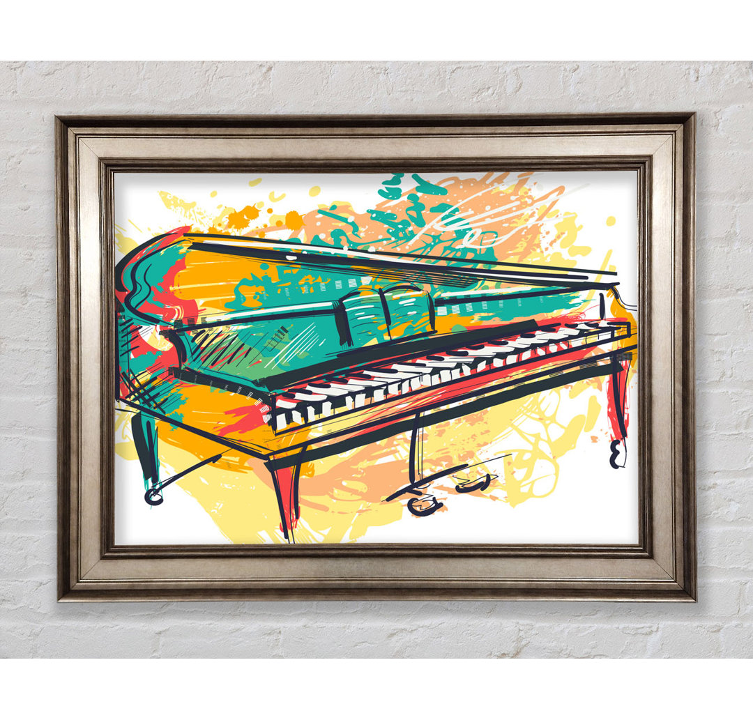 Grand Piano in Farbe - Druck