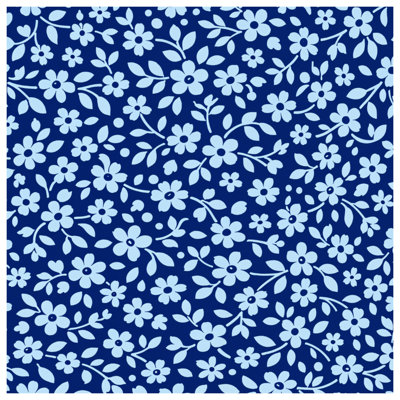Blue Floral Pattern Quilted Thin Bedspread