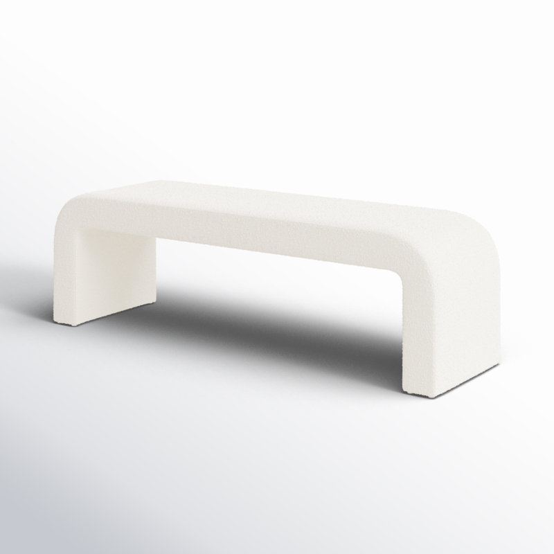 Banc rembourré Daine, Bouclé ivoire