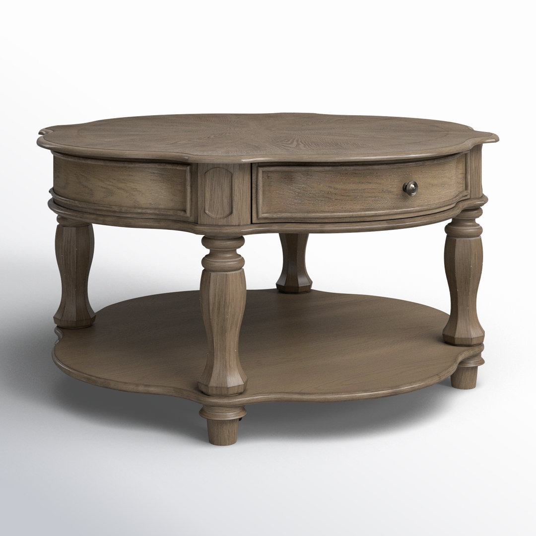 Colchester Round Cocktail Table w/ Casters Laurel Foundry Modern Farmhouse® Table Base 