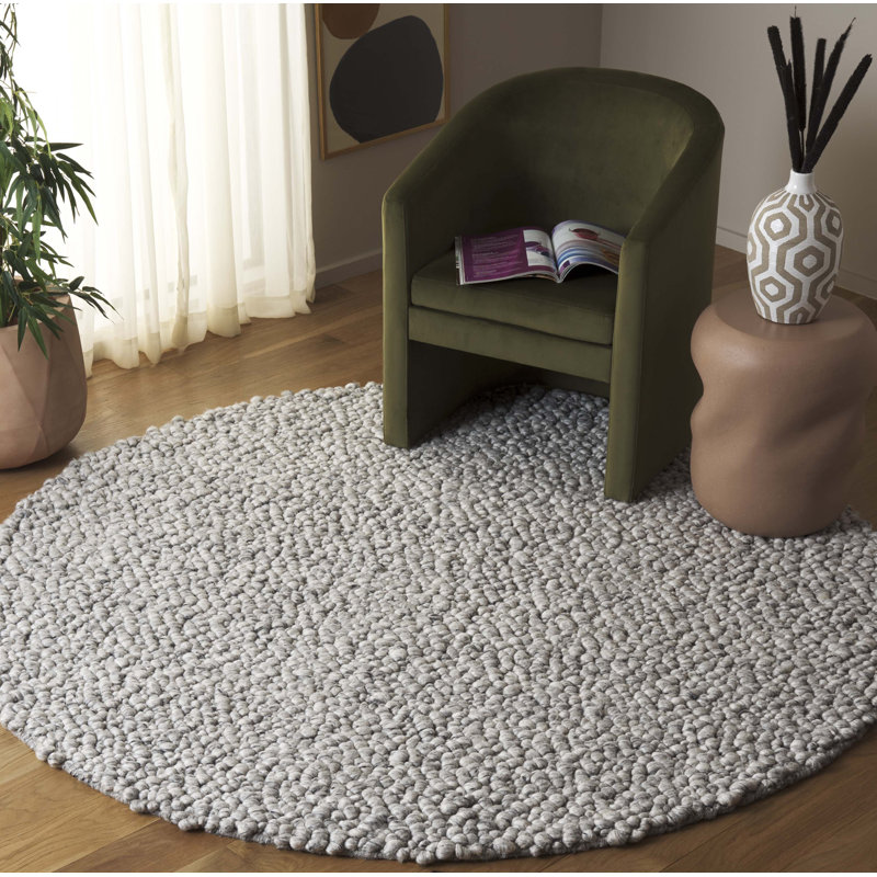 Aaliyah Machine Woven Geometric Area Rug, Round 6'