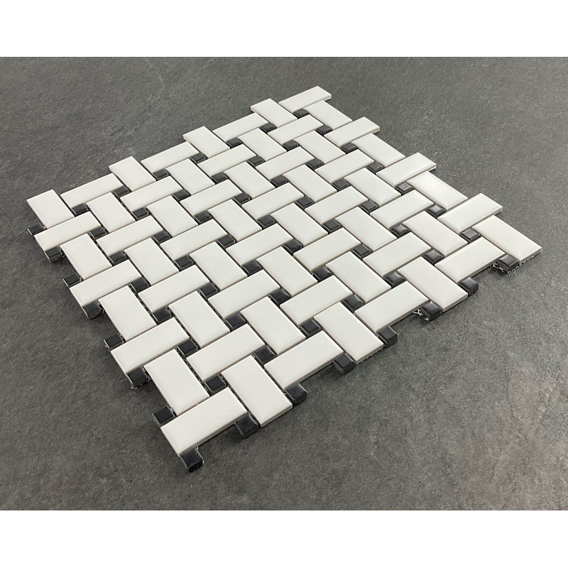 Carreau de mosaïque en porcelaine tressée 0,91 po x 1,89 po