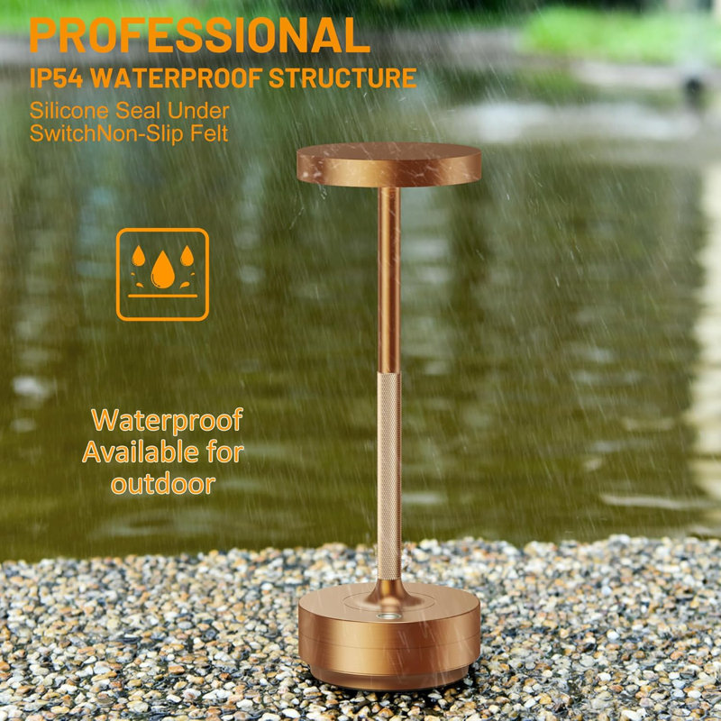 Rechargeable Cordless Led Table Lamp - 3 Colour Stepless Dimming, Memory Function, Ip54 Waterproof, 5000Mah Battery Operated Portable Light For Outdoor, Indoor, Camping, Restaurant, Patio