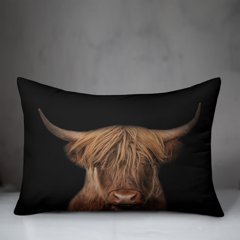 Moody Highland Cow Rectangular Pillow Cover & Insert