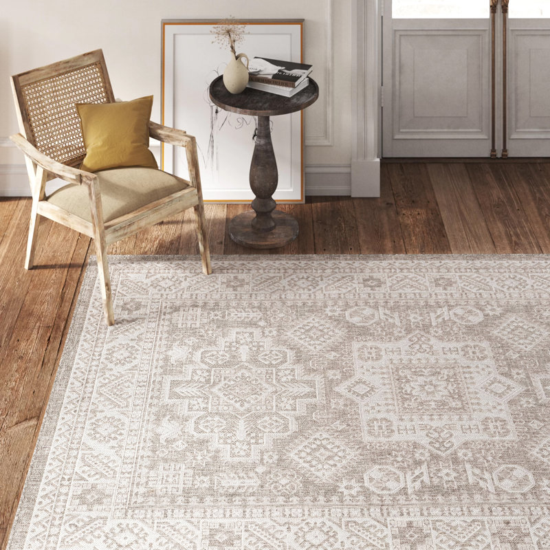 Tapis intérieur / extérieur beige Danera, Rectangle 6 pi x 9 pi