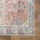 Washable Non-Slip Traditional Area Rug - Orange / Blue Rug for Entryway, Hallway, Bathroom, and Kitchen - Fike