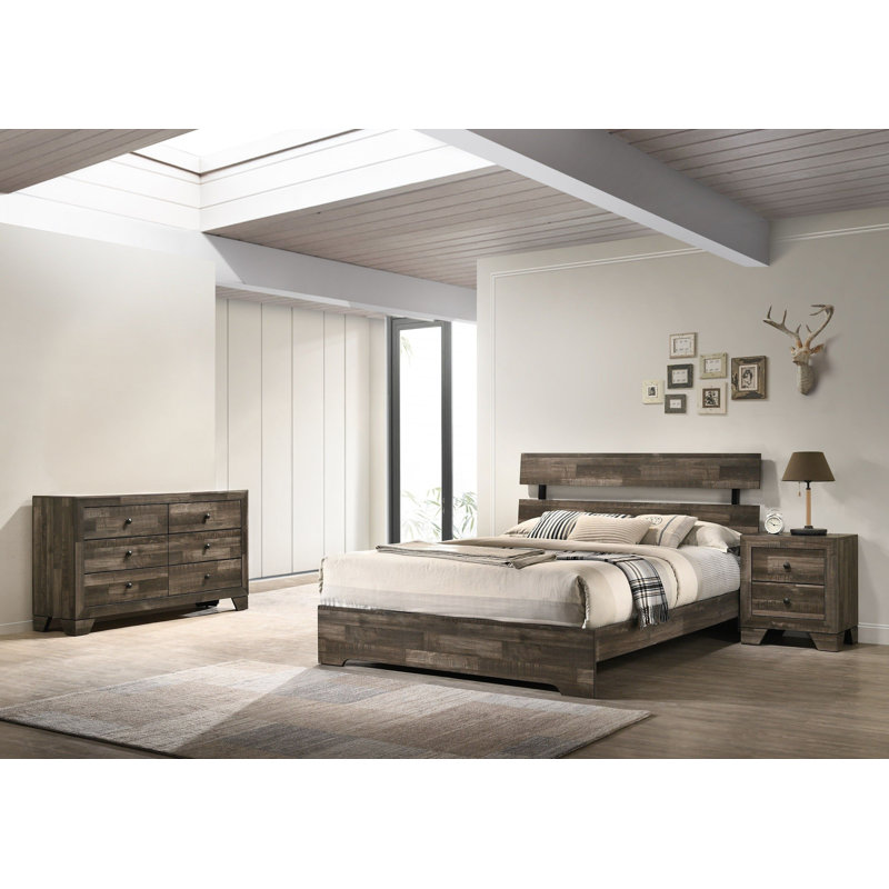 Ensemble de chambre à coucher avec lit plateforme 3 po Johusa, Grand