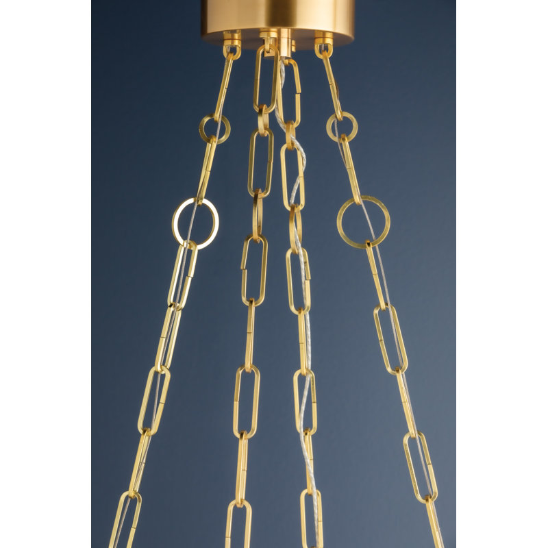 KIRBY 1 LIGHT CHANDELIER, Aged Brass, 3.5" H x 20" W x 20" D