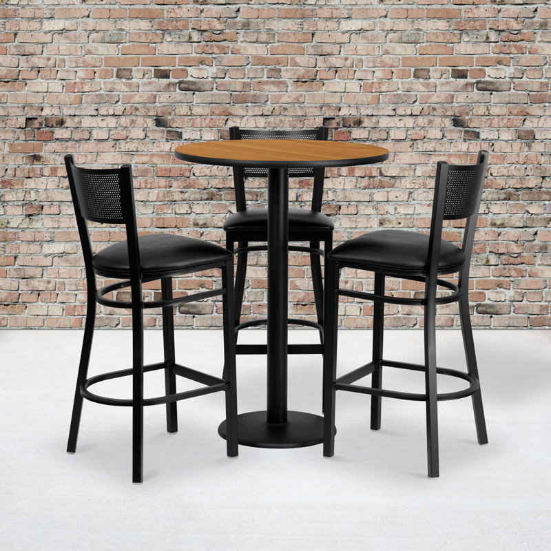 Billiot 3 - Person Pedestal Dining Set, 31.125''H x 30''W x 30''D