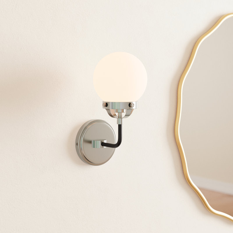 Newport Steel Armed Sconce, Brushed Nickel, No 