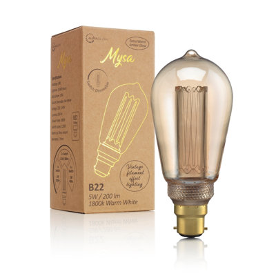 Fulk 5W BA22d Dimmable LED Vintage Edison Light Bulb Amber