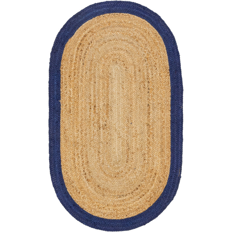 Tapis naturel en jute / sisal tressé à la main Vaghinag, Ovale 3 pi 3 po x 5 pi 1 po