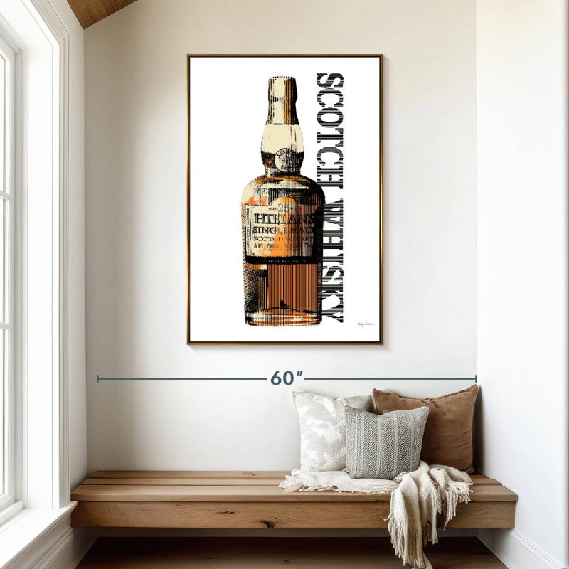 Scotch whisky, Floating Frame Gold, 31 po x 46 po
