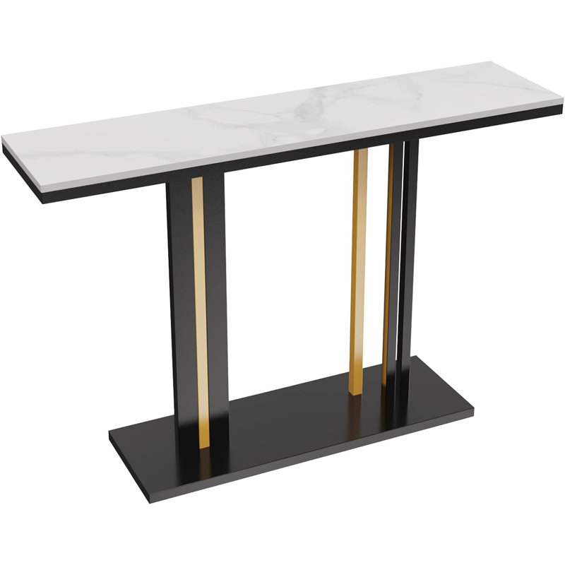Lilesville 118cm Marble Top Console Table, White