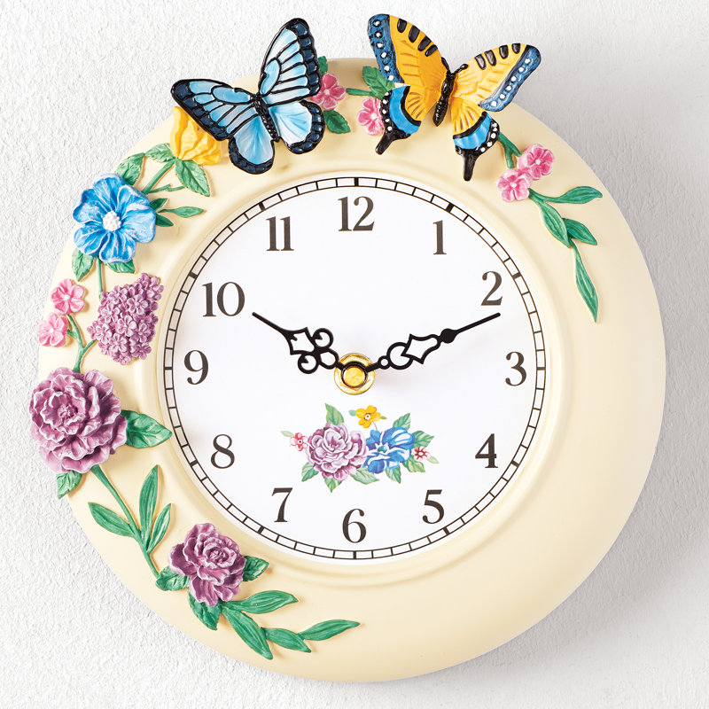 Anniebell Wall Clock - Butterfly Floral Wall Clock