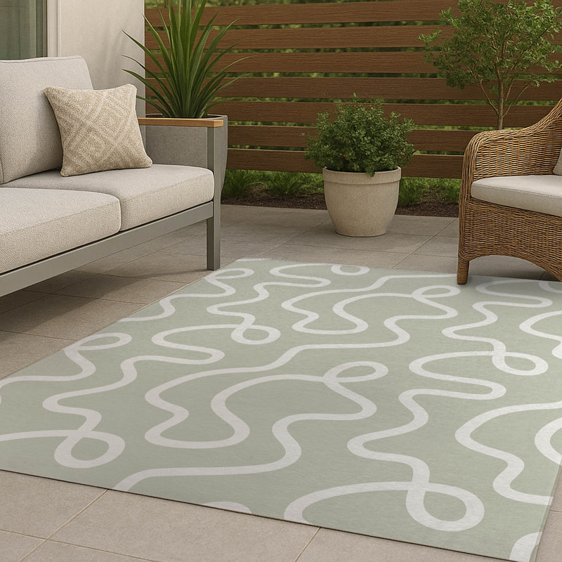 Tapis d'extérieur antidérapant Squig, Rectangulaire 3 pi x 5 pi