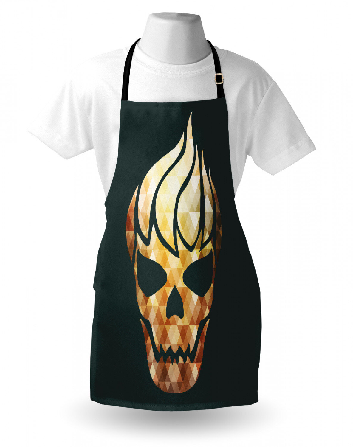 Skull Chef Funny Aprons Kitchen Cooking Apron BBQ Grill Gift for Dad Men Women