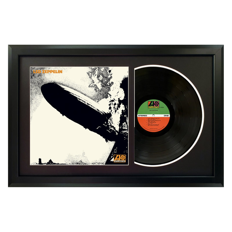 Led Zeppelin «Led Zeppelin», disque encadré avec passe-partout noir, Noir