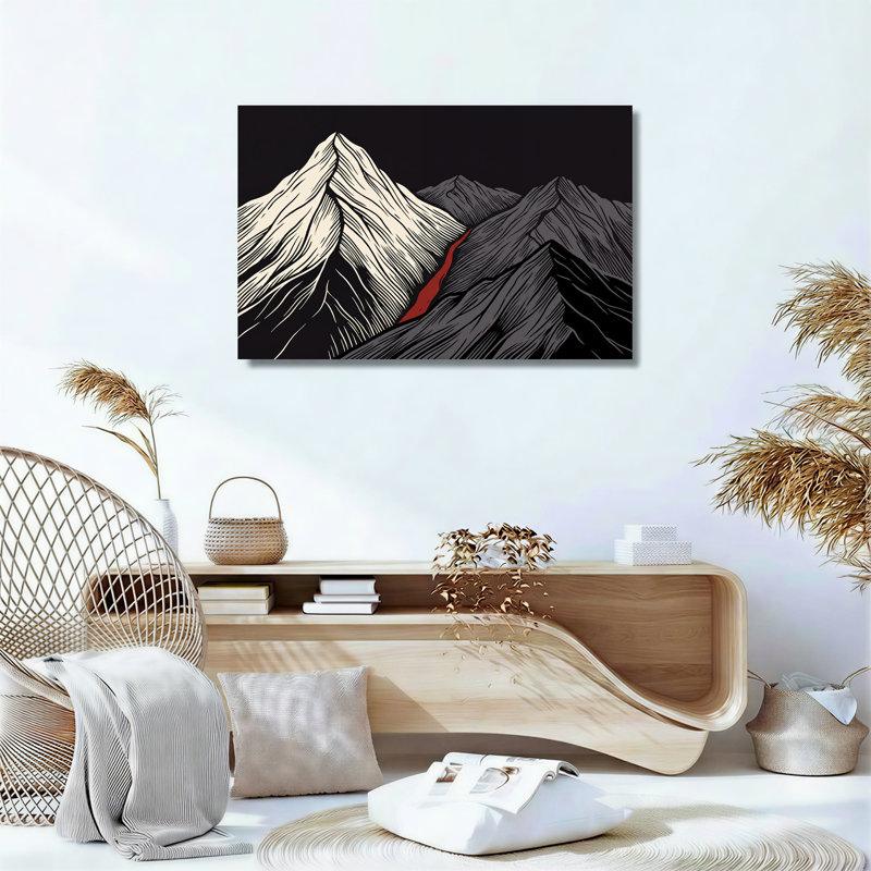 Art mural sur toile noir et blanc, 16"H x 24"W
